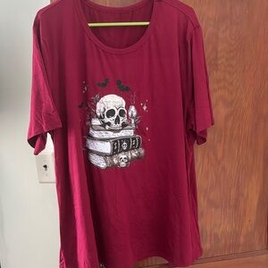 Women's Red Graphic Short Sleeve Tee